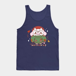 Cute Oversized Sweater Weather and Panko the Highland Cow Tank Top